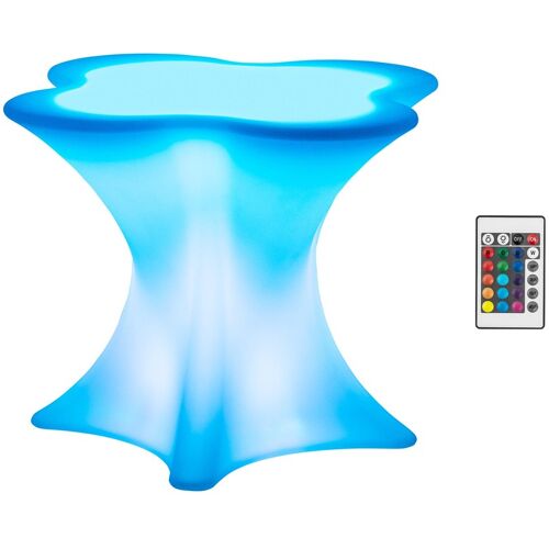 LED-Tisch - 80 x 80 x 70 cm - RGBW - Akkubetrieb - mattweiß - Royal Catering RCCT-70/80RO-LED