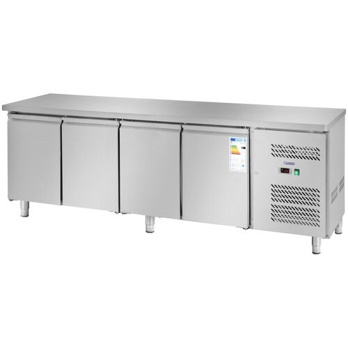 Kühltisch - 450 L - 4 Fächer - 227 x 64 cm - Klasse B - Edelstahl - Royal Catering RCLK-S449