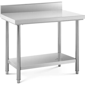 Royal Catering Edelstahltisch - 100 x 60 cm - Aufkantung - 114 kg Tragkraft RCWT-100X60SB