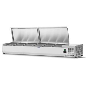 Royal Catering Kühlaufsatzvitrine - 180 x 39 cm - 8 GN 1/3 Behälter RCKV-180/39-S8