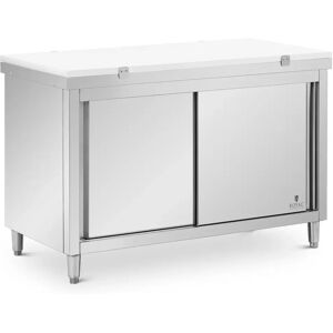 Arbeitsschrank Edelstahl - 140 x 70 cm - 500 kg Tragkraft - inkl. Schneidplatte - Royal Catering RCBWC-14070