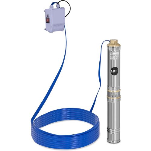 hillvert Brunnenpumpe - 95 mm / 3,75'' - 6000 l/h - 370 W - 20 m Kabel / 43 m Förderhöhe - Edelstahl MSW-SPP44-037