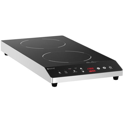 Induktionsplatte - 3500 W - 2 x 22 cm - 240 °C - Timer - Royal Catering RCIC-1800P6
