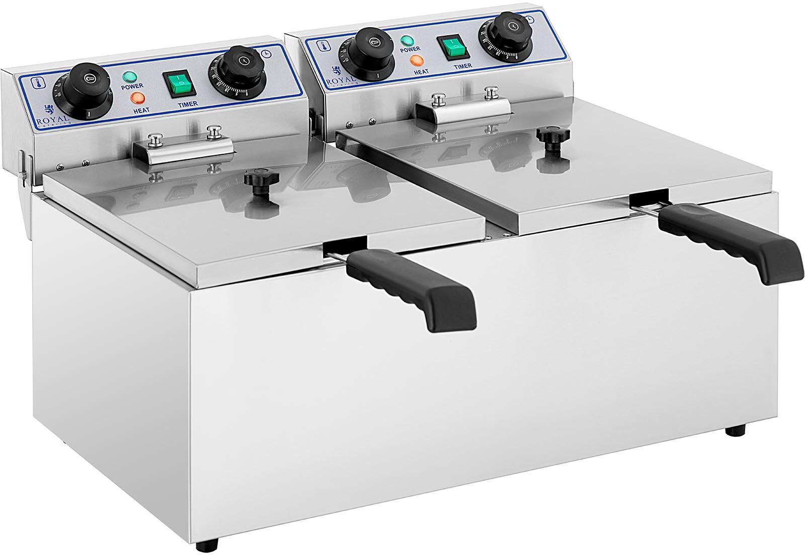 Royal Catering Elektro Doppel Fritteuse - 2 x 13 Liter mit Timerfunktion (60 Min) 10010036 Royal Catering Elektro Doppel Fritteuse - 2 x 13 Liter mit Timerfunktion (60 Min) 10010036