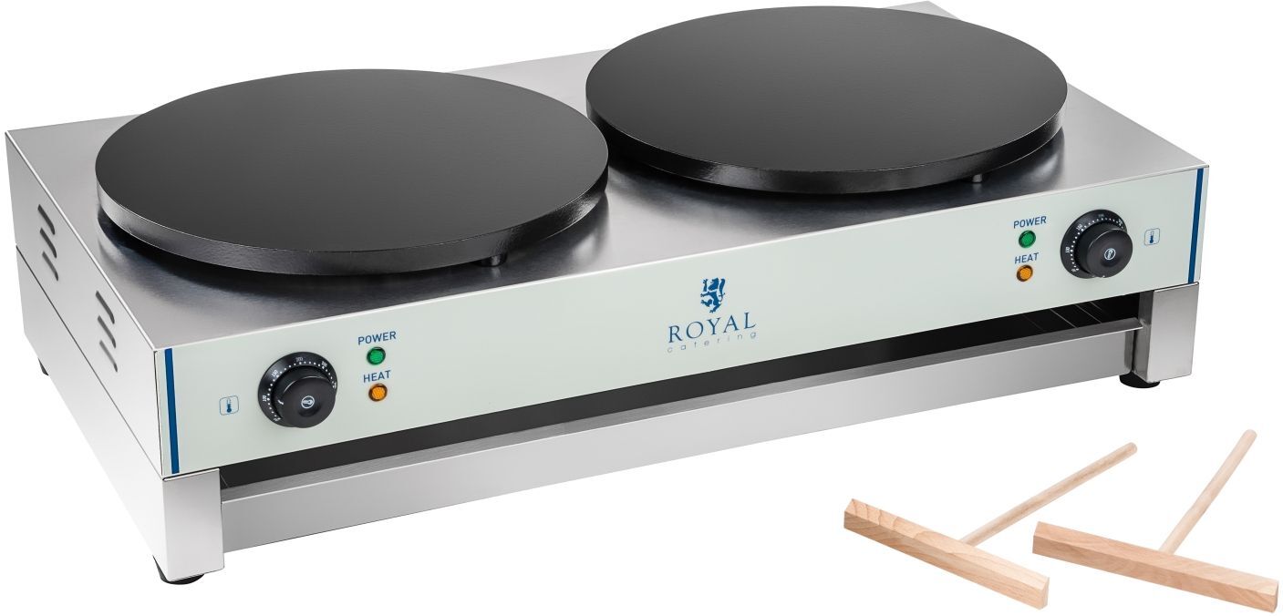 Royal Catering Crepes-Maker - 2 Heizplatten - 40 cm - 2 x 3.000 Watt 10010253