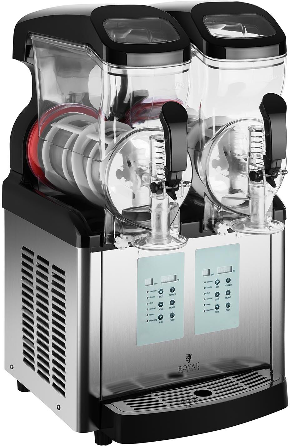 Royal Catering Slush-Maschine - 2 x 6 Liter - -20 °C Mindesttemperatur - Ice-Cream-Funktion 10011028 Royal Catering Slush-Maschine - 2 x 6 Liter - -20 °C Mindesttemperatur - Ice-Cream-Funktion 10011028
