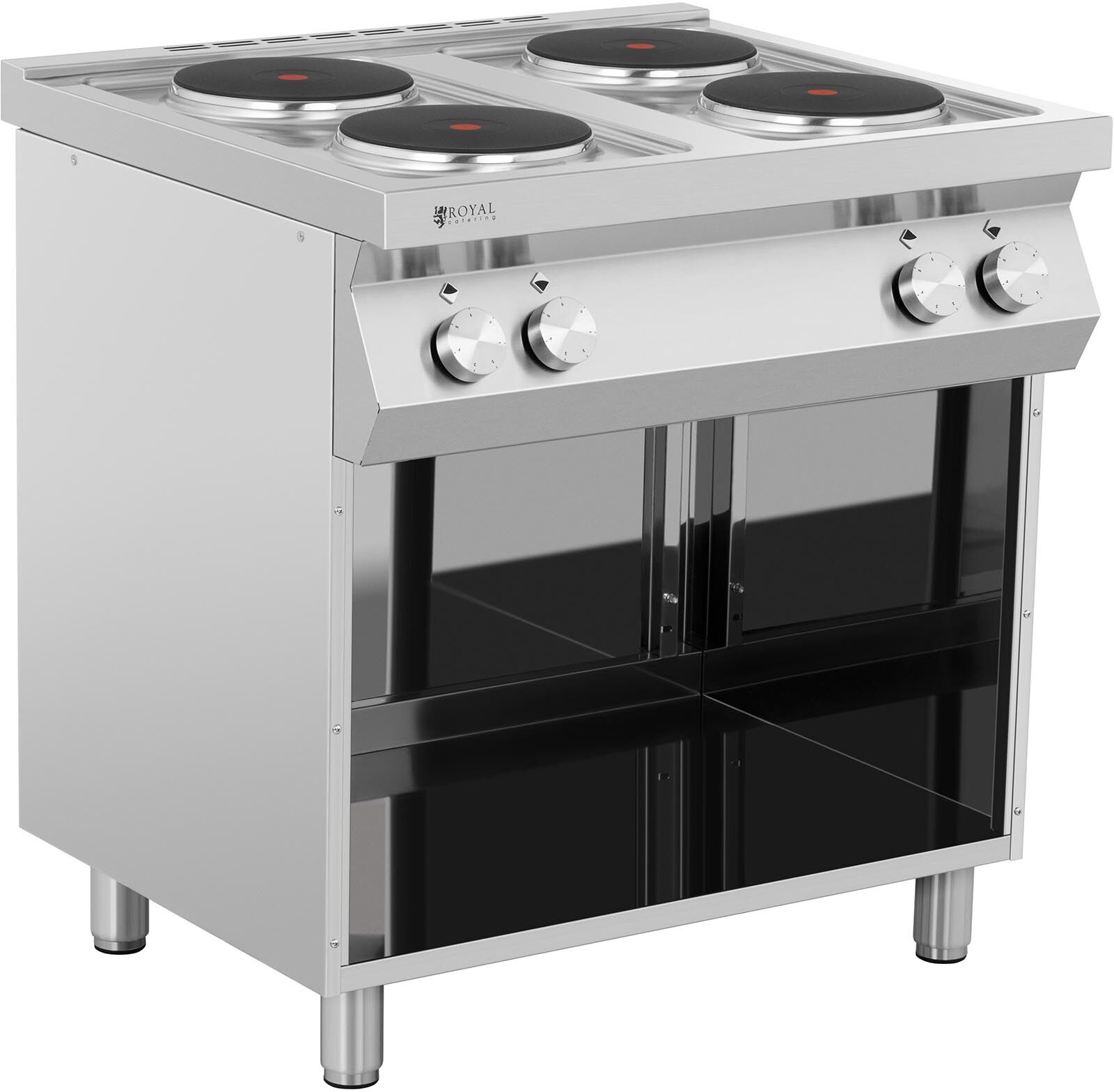 Royal Catering Elektroherd Gastro - 10.400 W - 4 Platten - Unterschrank 10011760