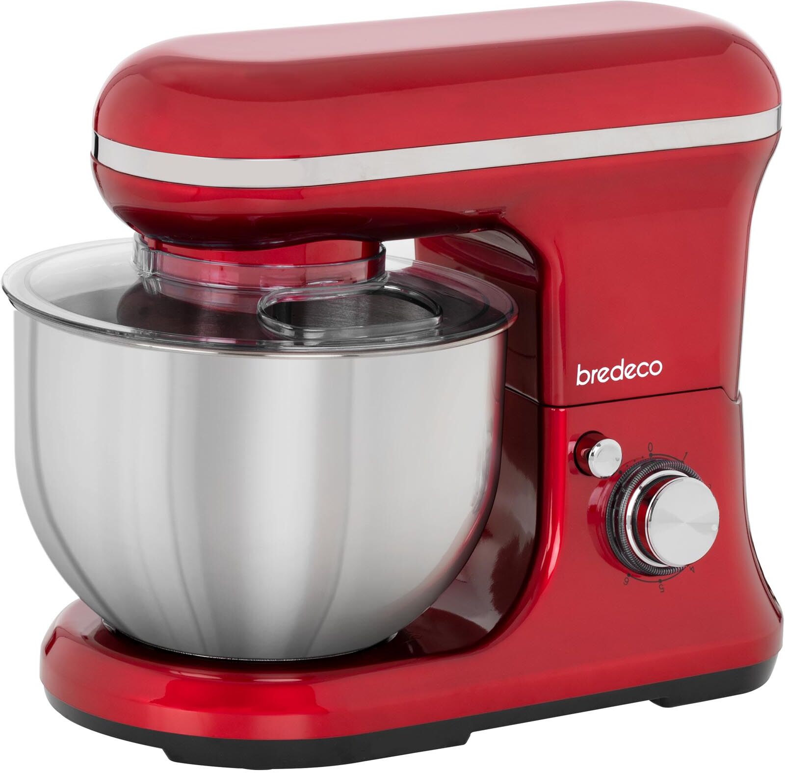 bredeco Küchenmaschine 1.200 W - 5 L - planetarisches Rührsystem - rot 10080046