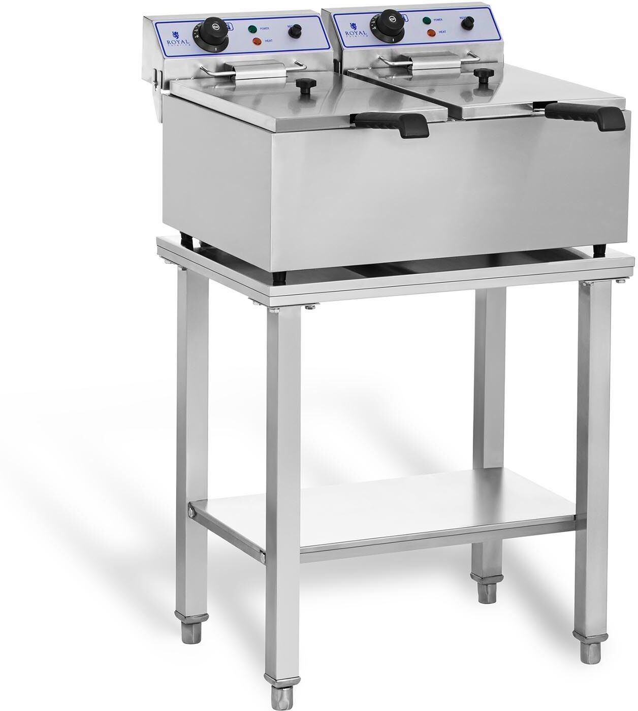 Royal Catering Elektro-Fritteuse - 2 x 17 Liter - mit Untergestell 18000277 Royal Catering Elektro-Fritteuse - 2 x 17 Liter - mit Untergestell 18000277