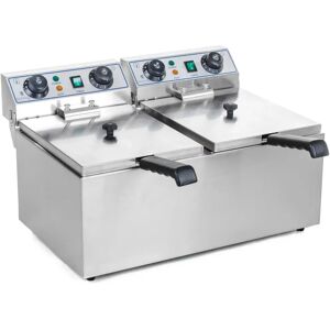 Royal Catering Elektro Doppel Fritteuse - 2 x 13 Liter mit Timerfunktion (60 Min) RCTF 13DH   2X13 TIMERFRITEUSE / FR