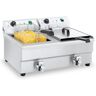 Royal Catering Doppel Elektro-Fritteuse - 2 x 16 Liter mit Ablasshahn RCEF 16DH-1