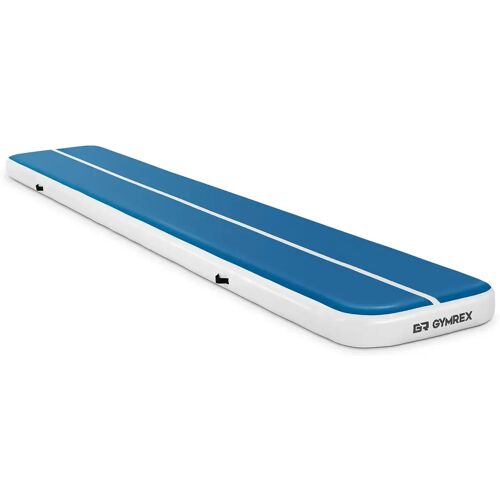 Gymrex Aufblasbare Turnmatte – Airtrack – 600 x 100 x 20 cm – 300 kg – blau/weiß GR-ATM7