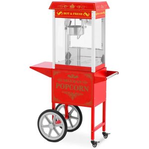 Popcornmaschine mit Wagen - Retro-Design - 150 / 180 °C - rot - Royal Catering RCPW-16E.1-2F