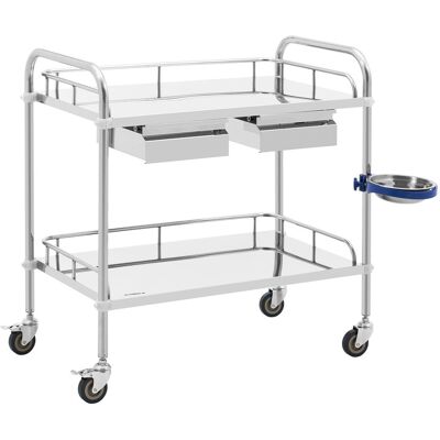 Steinberg Systems Laborwagen - Edelstahl - 2 Ablagen je 74 x 44 x 13 cm - 2 Schubladen - 20 kg SBS-LF-132 Steinberg Systems Laborwagen - Edelstahl - 2 Ablagen je 74 x 44 x 13 cm - 2 Schubladen - 20 kg SBS-LF-132