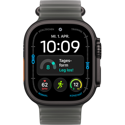 Apple Watch Ultra 4 5G 49mm Titan schwarz, Ocean Band halbtransparentes schwarz mit Allnet Flat XS Apple Watch Ultra 4 5G 49mm Titan schwarz, Ocean Band halbtransparentes schwarz mit Allnet Flat XS