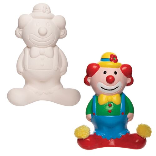 Ross Keramik-Spardosen „Clown“ (Box mit 2) - aus Keramik. 1 Motiv. Inklusive abnehmbarem Stopfen. 10,5 cm x 14 cm.