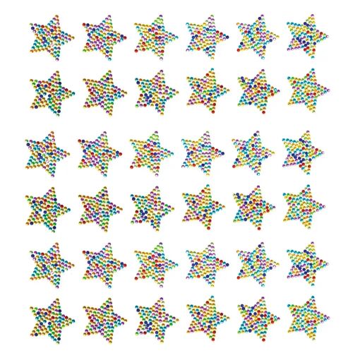 Ross Kristall Stern-Aufkleber "in Regenbogenfarben" - 12 Kristall Stern-Aufkleber aus Acryl.  Motiv. Aufklebergröße 40 mm.