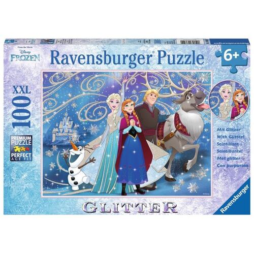 Puzzle Ravensburger Frozen - Glitzernder Schnee 100 Teile XXL Glitzer