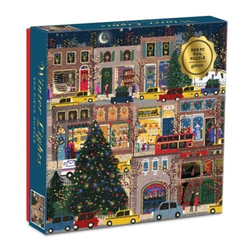 Abrams & Chronicle Books Winter Lights Foil Puzzle 500 Piece Puzzle -20.4 x 20.4 x 5.2 cm