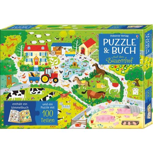 Puzzle & Buch: Auf dem Bauernhof