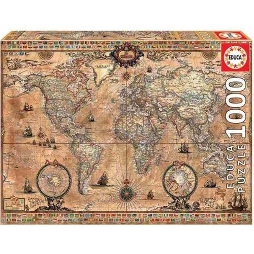 Educa - Antike Weltkarte 1000 Teile Puzzle -5.7 x 27.3 x 37.3 cm