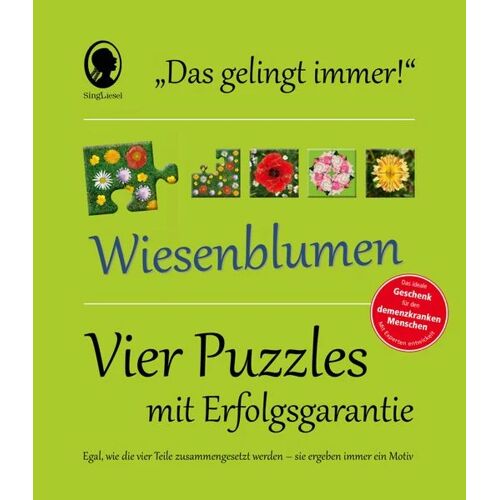 Singliesel GmbH Das 'Gelingt-immer'-Puzzle Wiesenblumen. Das Puzzle-Spiel für Senioren mit Demenz -25.8 x 25.4 x 4.5 cm
