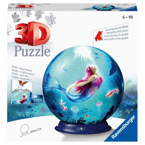 Ravensburger 3D Puzzle Ravensburger Puzzle-Ball Bezaubernde Meerjungfrauen 72 Teile -19.0 x 19.0 x 4.8 cm