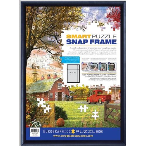 Eurographics 8955-0113 - Smart Puzzle, Snap Frame, Puzzle-Rahmen, 68x48 cm, Alu, schwarz -7.2 x 5.2 cm