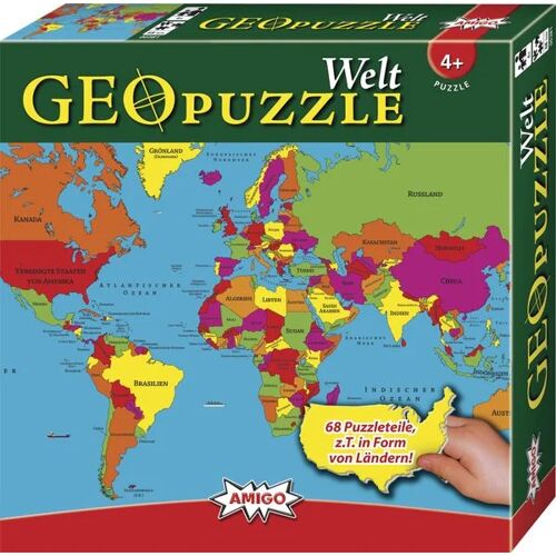Amigo Spiel + Freizeit GmbH Geo Puzzle, Welt (Kinderpuzzle) -26.9 x 27.3 x 5.5 cm
