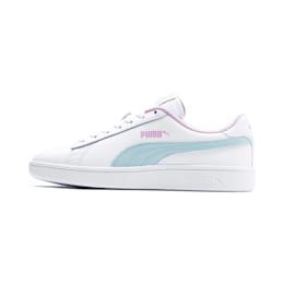 Puma Smash v2 Youth Sneaker Schuhe Für Kinder   Mit Aucun   Weiß/Blau/Rosa   Größe: 36