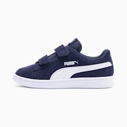 Puma Smash v2 Suede Kids Sneaker Schuhe Für Kinder   Mit Aucun   Blau/Weiß   Größe: 34.5