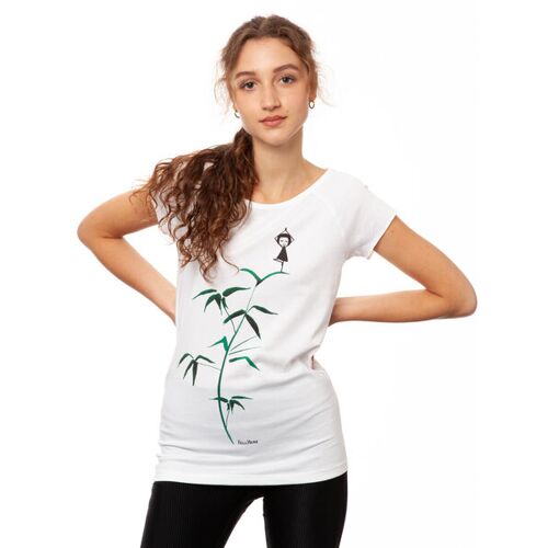 FellHerz Damen T-shirt Yogamädchen Bio Fair white (weiß)