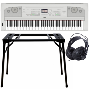 Yamaha DGX-670 Portable Grand Weiß + Keyboard-ständer (DPS-10) & Kopfhörer