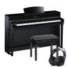 Yamaha CLP-735 Schwarz Poliert E-Piano Set