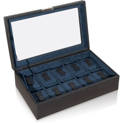 Friedrich23 Uhrenkoffer Bond Cross Grain für 10 Uhren - Schwarz Friedrich23 Uhrenkoffer Bond Cross Grain für 10 Uhren - Schwarz