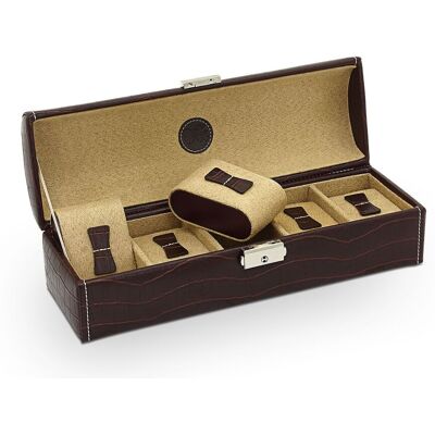 Friedrich23 Uhrenkoffer Le Croc 5 - Braun /Kroko-Optik Friedrich23 Uhrenkoffer Le Croc 5 - Braun /Kroko-Optik