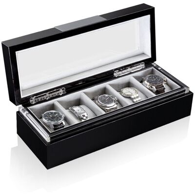 Heisse & Söhne Uhrenbox Executive 5 - Schwarz Heisse & Söhne Uhrenbox Executive 5 - Schwarz