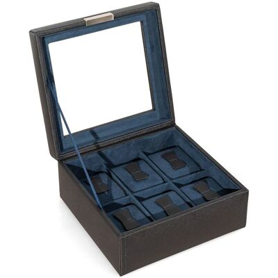 Friedrich23 Uhrenkoffer Bond Cross Grain für 6 Uhren - Schwarz Friedrich23 Uhrenkoffer Bond Cross Grain für 6 Uhren - Schwarz