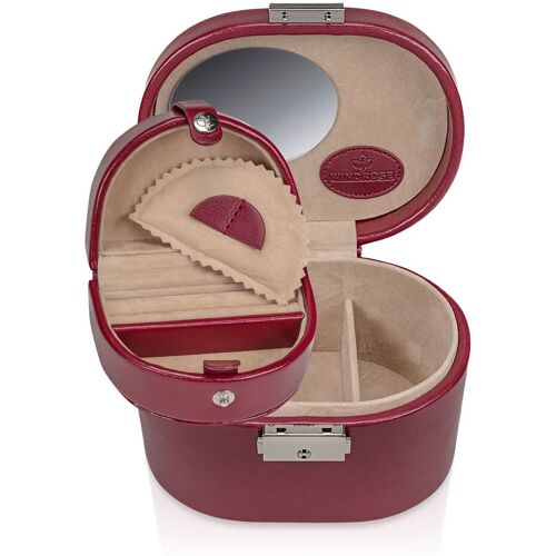 Windrose Schmuckkästchen Merino - Schmuckkoffer klein mit Einsatz - Schwarz