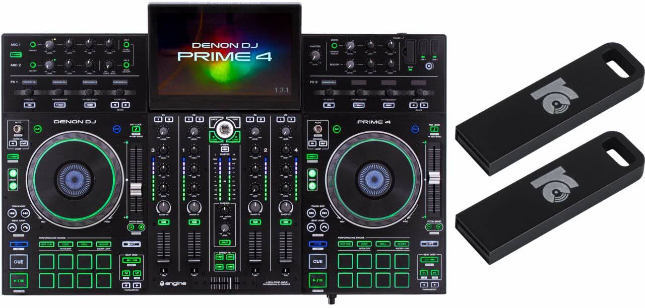 Denon DJ Prime 4 + 2x RC DJ USB Stick