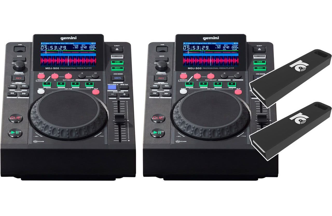 Gemini MDJ-500 Bundle + 2x DJ USB Stick