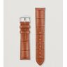 HIRSCH Duke Embossed Leather Watch Strap Honey Brown