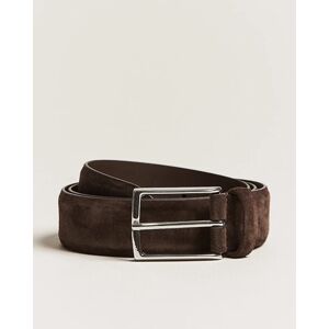 Anderson's Calf Suede 3,5 cm Belt Dark Brown