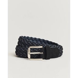 Anderson's Woven Suede Mix Belt 3 cm Navy