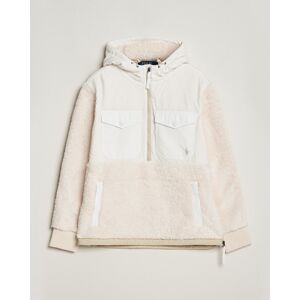 Polo Ralph Lauren Curly Sherpa/Nylon Half Zip Hoodie Cream Multi