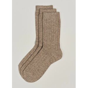 Amanda Christensen 3-Pack Supreme Wool/Cashmere Sock Beige Melange