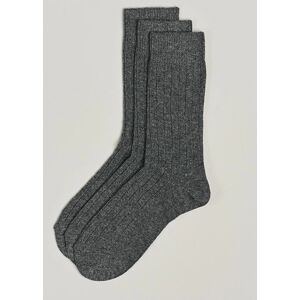 Amanda Christensen 3-Pack Supreme Wool/Cashmere Sock Grey Melange