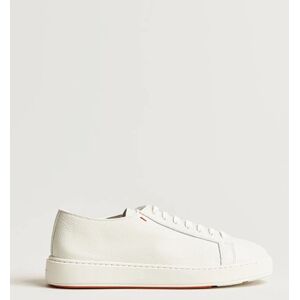 Santoni Low Top Grain Leather Sneaker White Calf