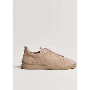 Zegna Triple Stitch Sneakers Full Beige Suede