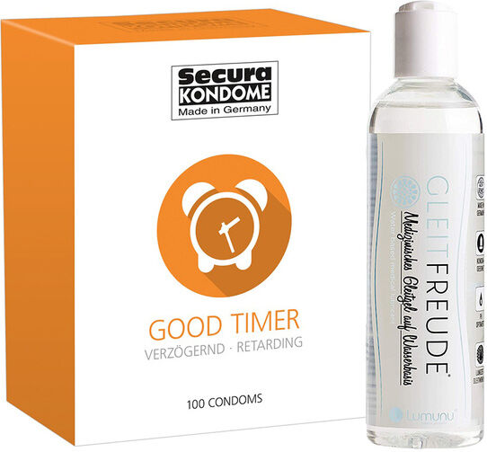 Secura Kondome "Good Timer" (100 Stück) + Gleitgel (250ml)